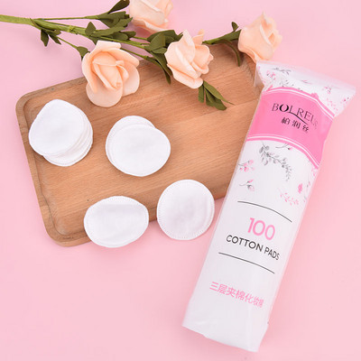 100 buc Tampoane de machiaj de bumbac Tampoane curate pentru unghii Tampoane de curățare artistice moi Materiale zilnice de bumbac Bumbac pentru față Instrument pentru îndepărtarea machiajului