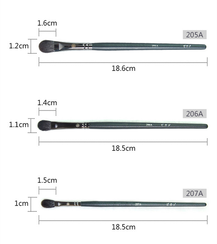 Perie profesională pentru amestecarea ochilor #205A 206A 207A Păr moale de capră Veveriță Mixt Mediu Mare Pensă pentru fard de pleoape Blender Pensă de machiaj