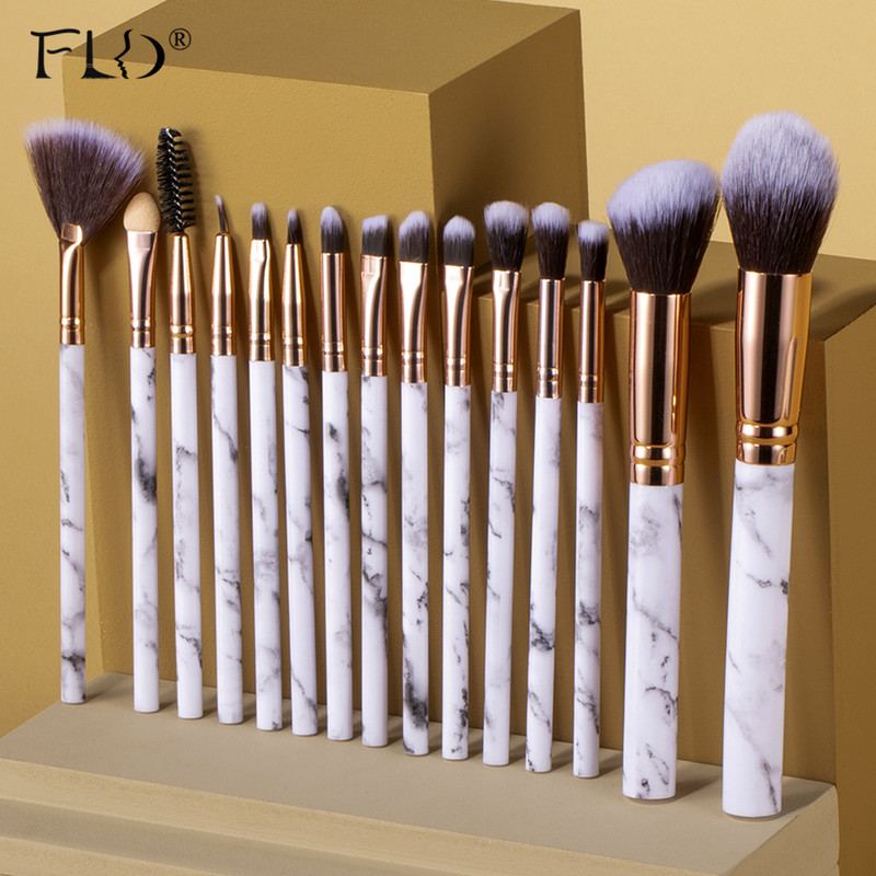 FLD 5/10/15 buc. Set de pensule de machiaj din marmură, instrument cosmetic, pudră, fard de ochi, fond de ten, fard de obraz, amestecare frumusețe, Pinceaux De Maquillage