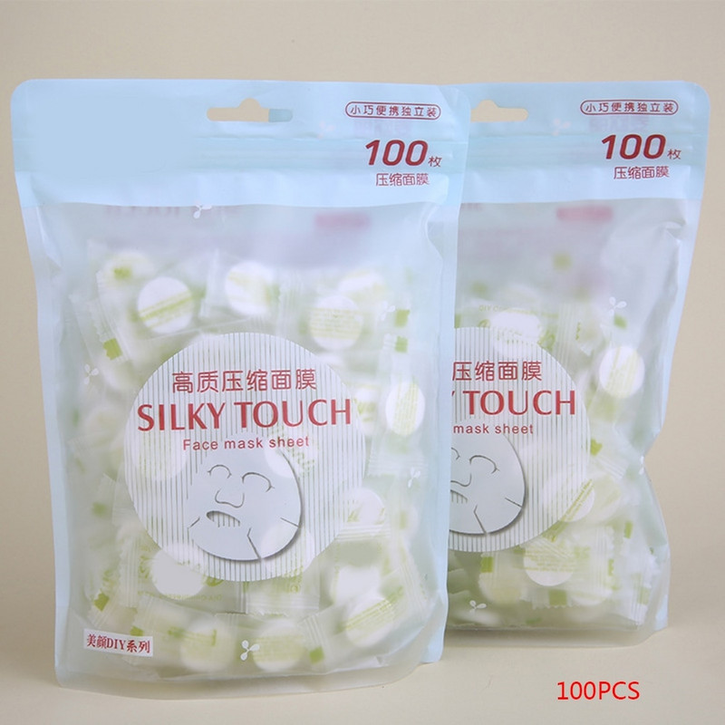 100 buc. Mască hidratantă comprimată de unică folosință ultra-subțire Mască din bumbac pur Instrument de îngrijire a pielii faciale