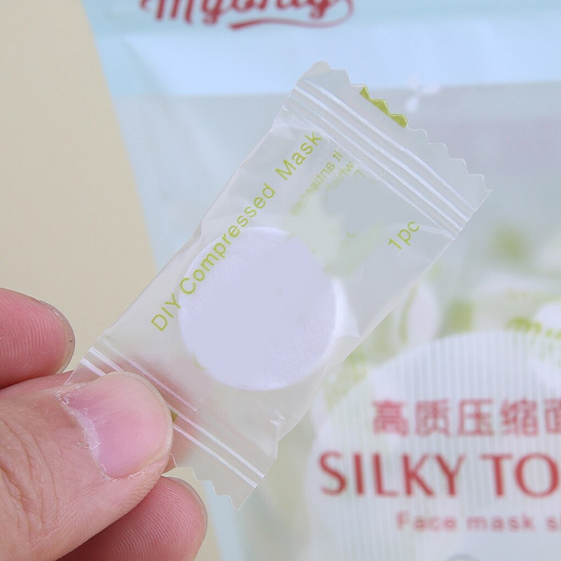 100 buc. Mască hidratantă comprimată de unică folosință ultra-subțire Mască din bumbac pur Instrument de îngrijire a pielii faciale