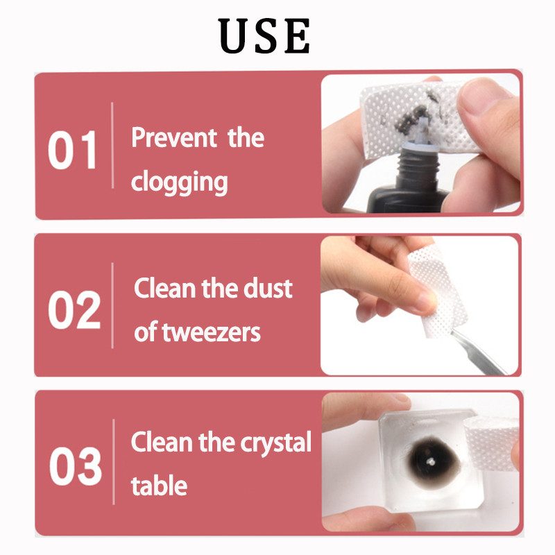 200 buc/cutie Extensie de gene Tampoane pentru îndepărtarea lipiciului Genele Altoire Lipici nețesut Curățare Ștergeți fără scame Șervețele de hârtie Curățați genele