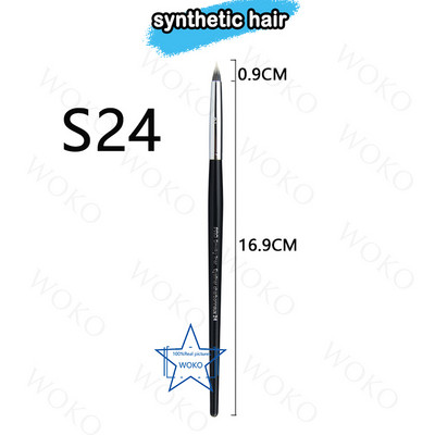 Perie pentru contur sprâncene Perie pentru creion de ochi Perie profesională pentru sprâncene cu ventilator mic, perie de machiaj de înaltă calitate, instrumente S36