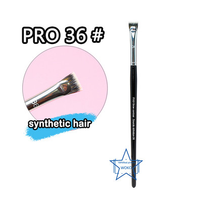 Perie pentru contur sprâncene Perie pentru creion de ochi Perie profesională pentru sprâncene cu ventilator mic, perie de machiaj de înaltă calitate, instrumente S36