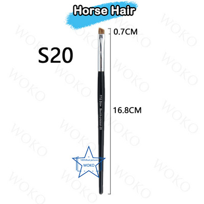 Perie pentru contur sprâncene Perie pentru creion de ochi Perie profesională pentru sprâncene cu ventilator mic, perie de machiaj de înaltă calitate, instrumente S36