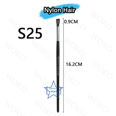 Perie pentru contur sprâncene Perie pentru creion de ochi Perie profesională pentru sprâncene cu ventilator mic, perie de machiaj de înaltă calitate, instrumente S36