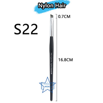 Perie pentru contur sprâncene Perie pentru creion de ochi Perie profesională pentru sprâncene cu ventilator mic, perie de machiaj de înaltă calitate, instrumente S36