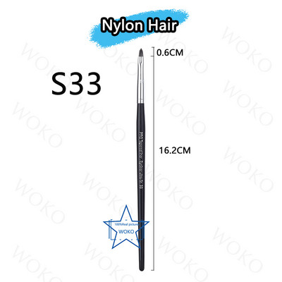 Perie pentru contur sprâncene Perie pentru creion de ochi Perie profesională pentru sprâncene cu ventilator mic, perie de machiaj de înaltă calitate, instrumente S36