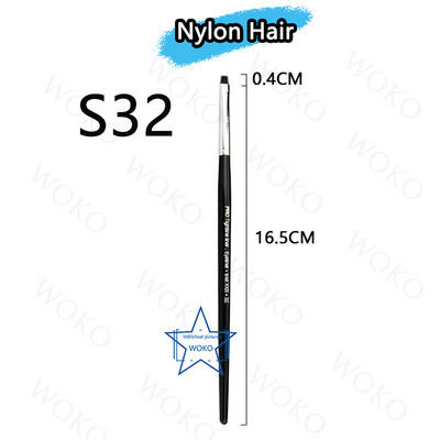 Perie pentru contur sprâncene Perie pentru creion de ochi Perie profesională pentru sprâncene cu ventilator mic, perie de machiaj de înaltă calitate, instrumente S36