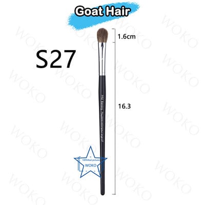 Perie pentru contur sprâncene Perie pentru creion de ochi Perie profesională pentru sprâncene cu ventilator mic, perie de machiaj de înaltă calitate, instrumente S36