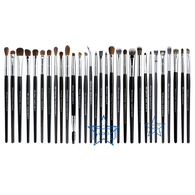 Perie pentru contur sprâncene Perie pentru creion de ochi Perie profesională pentru sprâncene cu ventilator mic, perie de machiaj de înaltă calitate, instrumente S36