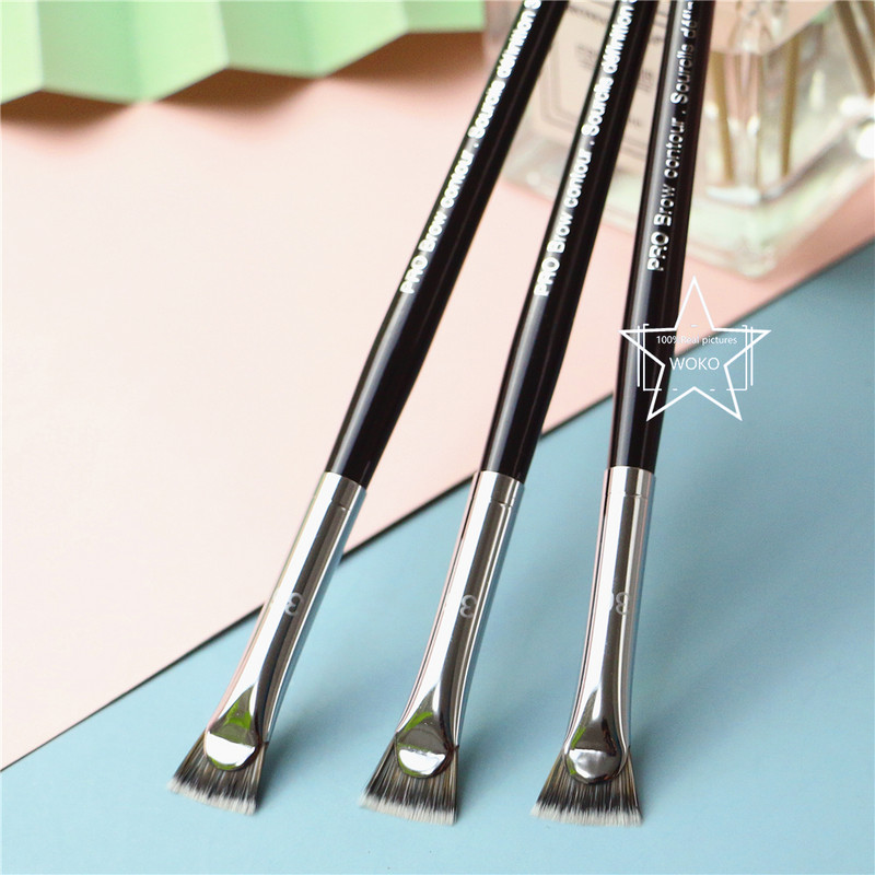 Perie pentru contur sprâncene Perie pentru creion de ochi Perie profesională pentru sprâncene cu ventilator mic, perie de machiaj de înaltă calitate, instrumente S36