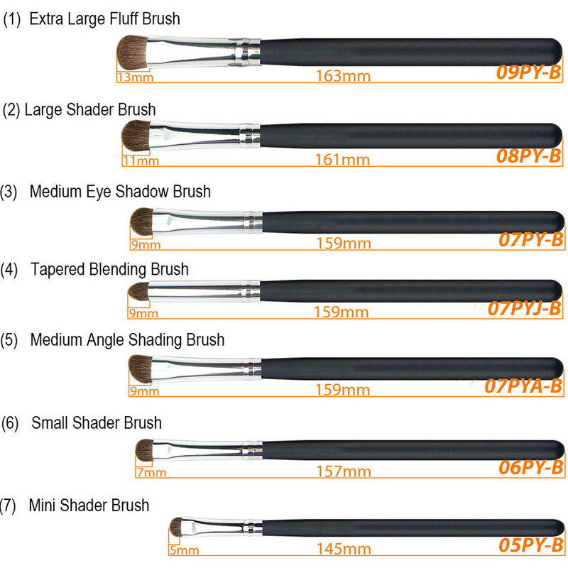 Natural Hair silmameigipintslite komplekt Professionaalne lauvärvi varjupintslite meigitööriist Shader Blending meigipintslite komplekt