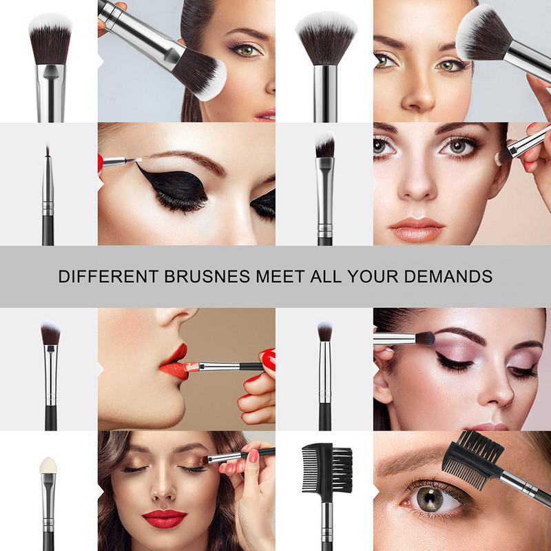 13 db-os sminkecset készlet 2 db púderpúderes alapozó pirosító púder szemhéjfestékkel ajakkeverő szempilla ecset Beauty sminkeszközök
