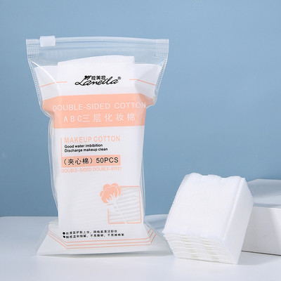 50 buc Șervețele de curățare a feței din bumbac natural moale cu trei straturi Tampoane demachiante Cosmetice Frumusețe Machiaj Instrumente pentru curățarea feței