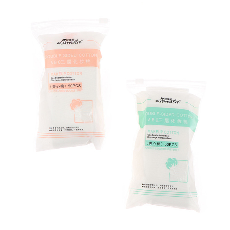 50 buc Șervețele de curățare a feței din bumbac natural moale cu trei straturi Tampoane demachiante Cosmetice Frumusețe Machiaj Instrumente pentru curățarea feței