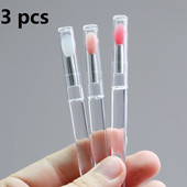 3 kom/set Prijenosni aplikator za sjajilo za usne Višenamjenski kist za šminku s poklopcem za prašinu Silikonski kistovi za usne Kozmetički alati