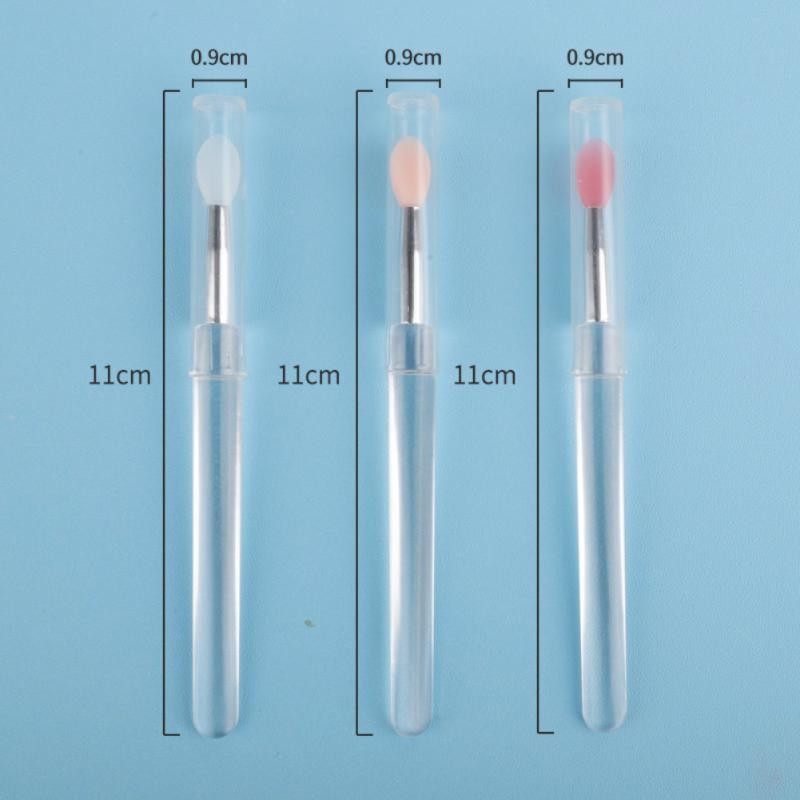 3 бр./компл. Преносим апликатор за гланц за устни Многофункционална четка за грим с капачка за прах Силиконови четки за устни Козметични инструменти