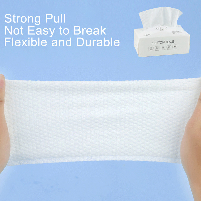 50/100 τμχ Μαντηλάκι καθαρισμού που πλένεται Πετσέτα ντεμακιγιάζ προσώπου μιας χρήσης Βαμβακερό σεντόνι Παχύ στεγνό και υγρό, μαλακό χαρτί προσώπου