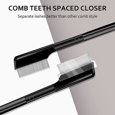 Eyelash Comb Metal Teeth Eyelashes Curler Separator Eyelash Grooming Brushes Eyelash Cosmetic Comb Tool