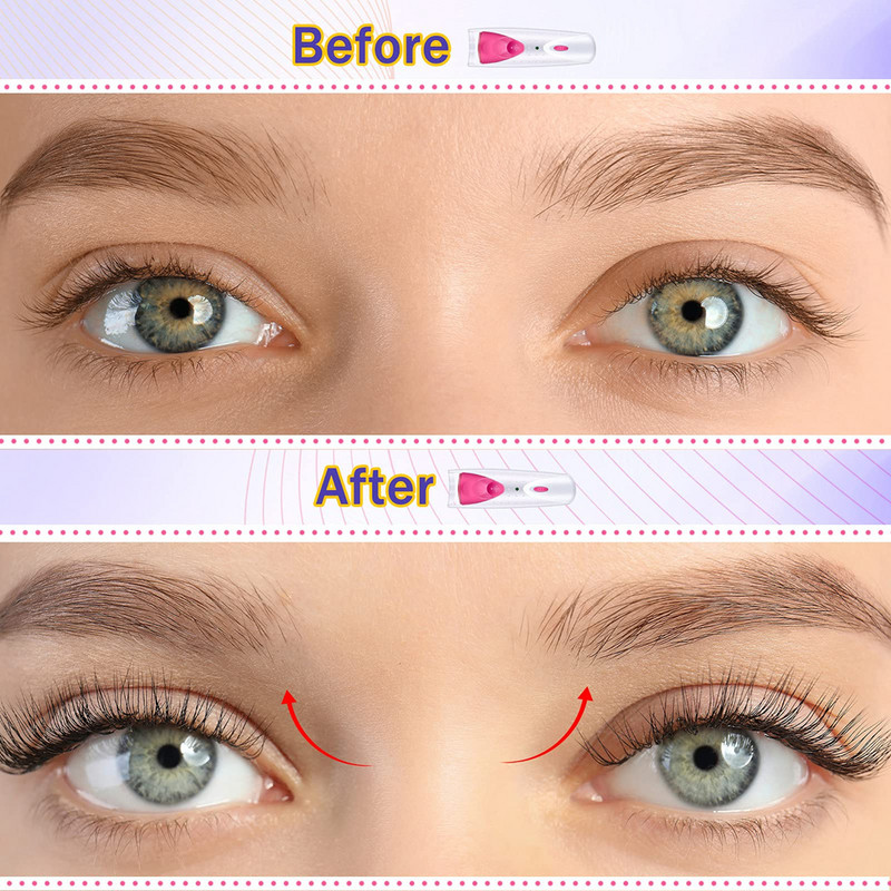 Ondulatori electrice pentru gene, nedureroase, încălzite, design de siguranță, cu tampon de ondulare dublu din silicon pentru femei de lungă durată