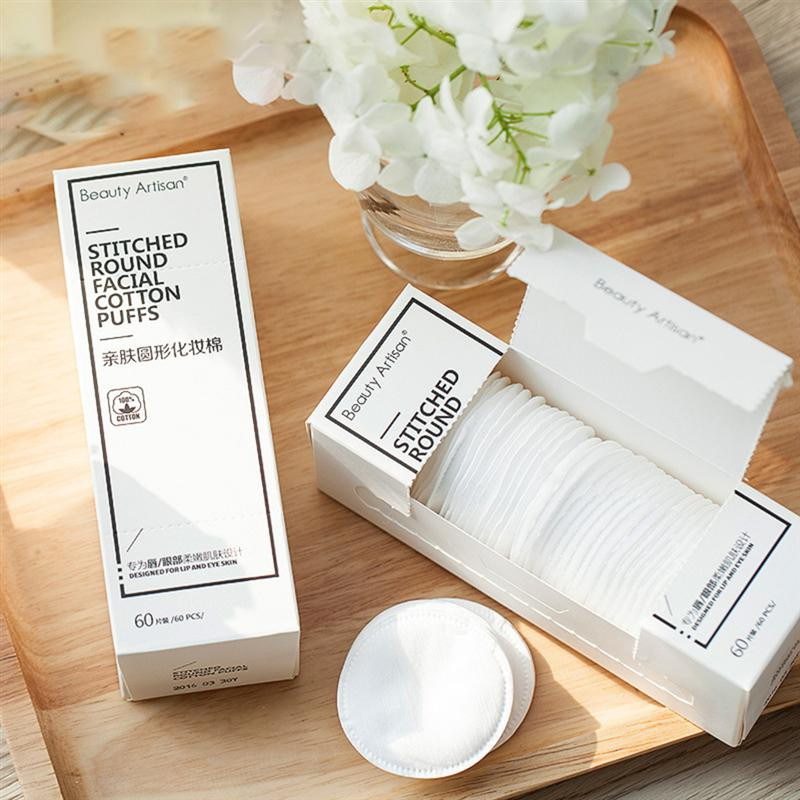 60 buc Tampoane de îndepărtare cu trei straturi, ușoare, practice, netede, rotunde, moale, fără chimicale, pentru machiaj femei