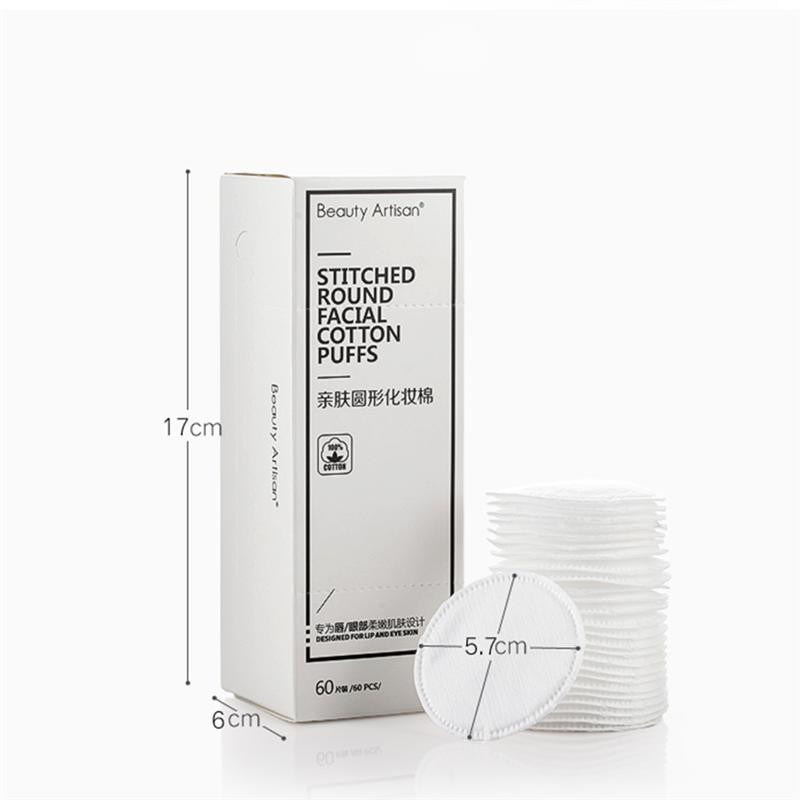 60 buc Tampoane de îndepărtare cu trei straturi, ușoare, practice, netede, rotunde, moale, fără chimicale, pentru machiaj femei