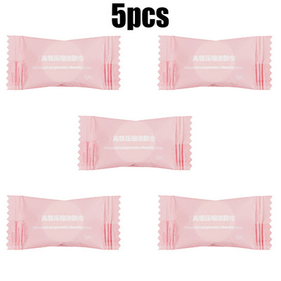 5/10/20 vnt Vienkartinės medvilnės padėklo veido kaukė Popierinis natūralus suspaustas suvyniotas rankšluosčių kaukės DIY Moteriškos makiažo servetėlės Veido grožio priemonės