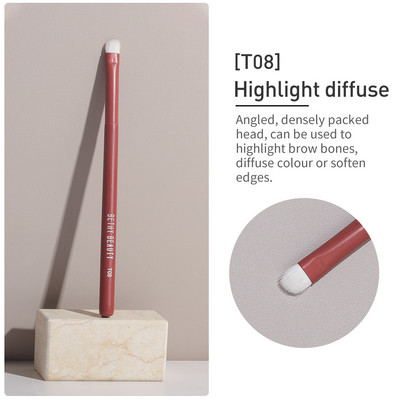 Roșu 1 bucată perie de machiaj o singură perie pudră fard de ochi Instrumente de machiaj profesional păr de capră păr sintetic BETHY BEAUTY