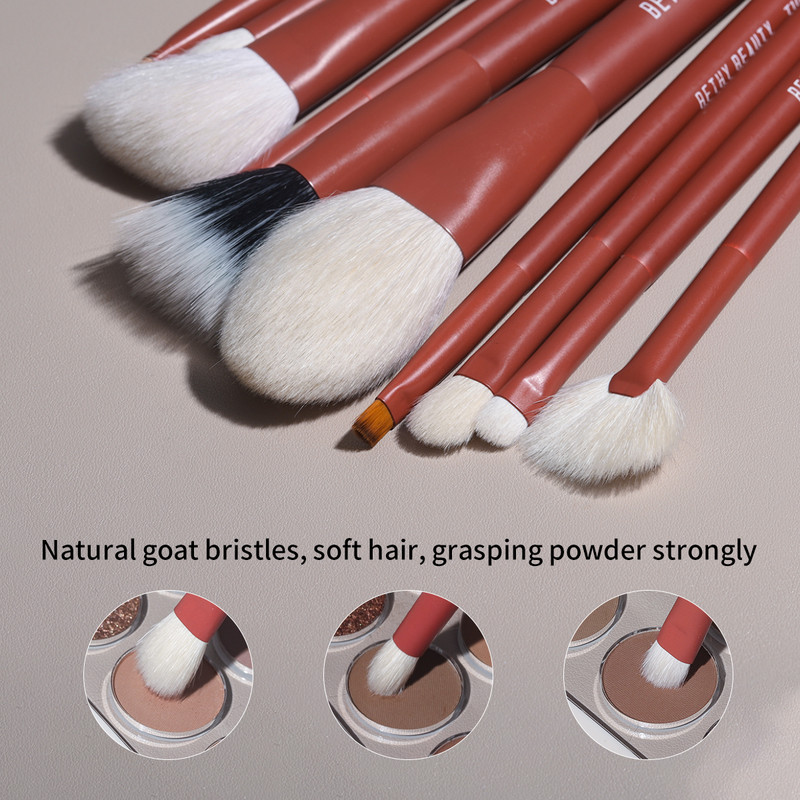 Roșu 1 bucată perie de machiaj o singură perie pudră fard de ochi Instrumente de machiaj profesional păr de capră păr sintetic BETHY BEAUTY