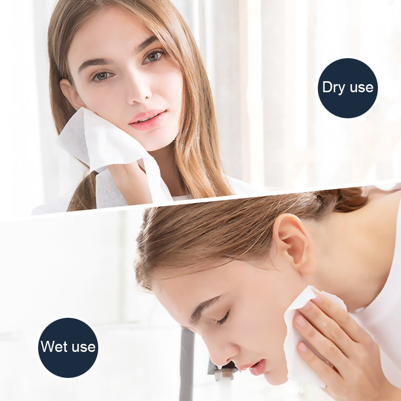 2 ролки еднократна кърпа за лице Мека плътна памучна почистваща кърпичка за лице Мокри сухи кърпички Препарат за премахване на грим Навиваща се кърпичка Грижа за кожата