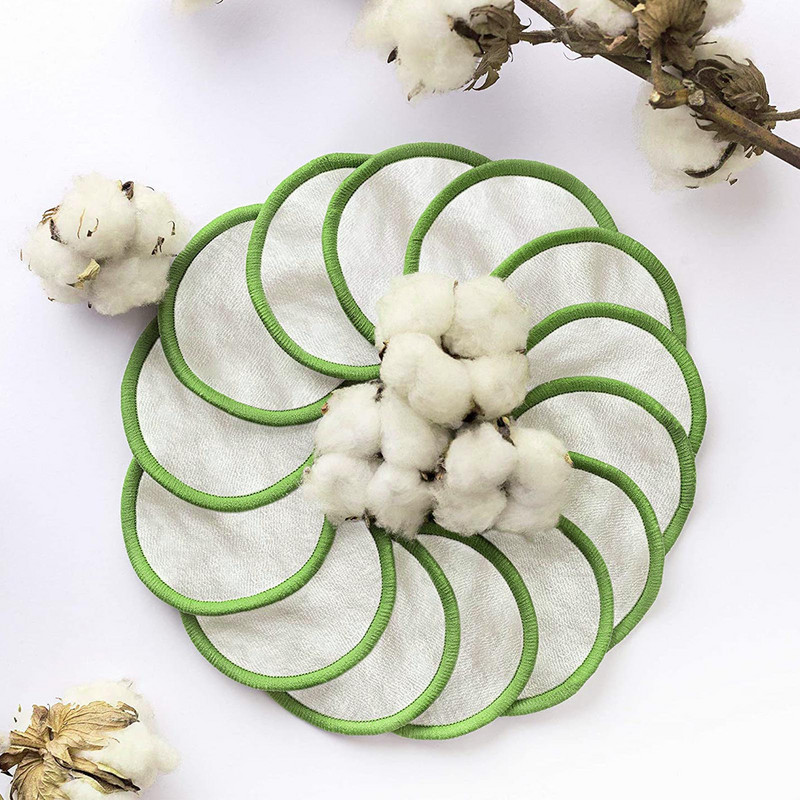 Machiaj din bumbac, lavabil, reutilizabil, rotund, fibră de bambus, demachiant, tampoane de bumbac, cârpă pentru a vă spăla fața, curățare.
