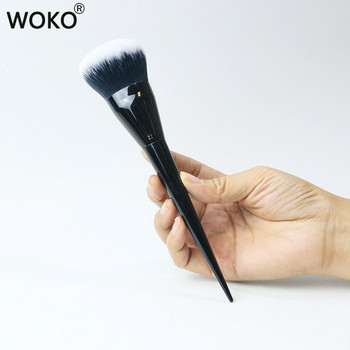 Powder Brush Blusher BLACK Vegan Pressed Powder Brush #22 - Large Round Smooth Powder Blending Makeup Brush Cosmetics Tool