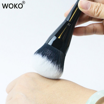 Powder Brush Blusher BLACK Vegan Pressed Powder Brush #22 - Large Round Smooth Powder Blending Makeup Brush Cosmetics Tool