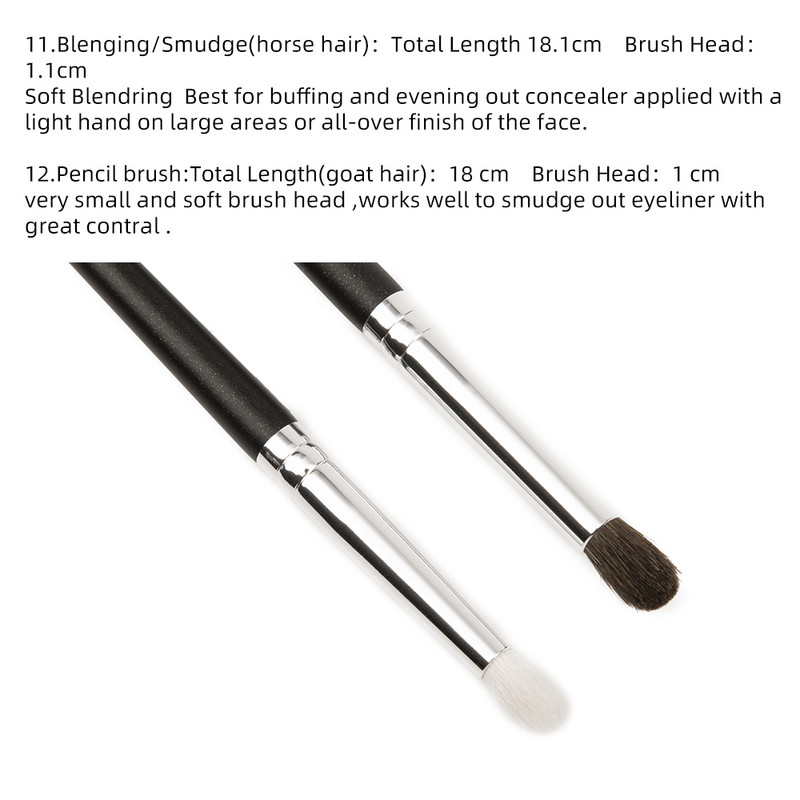 Shinedo 2/3/8/7 db sminkecset szett szemhéjpúder matt fekete színű puha kecskeszőr szépség sminkkészlet Brochas Maquillage