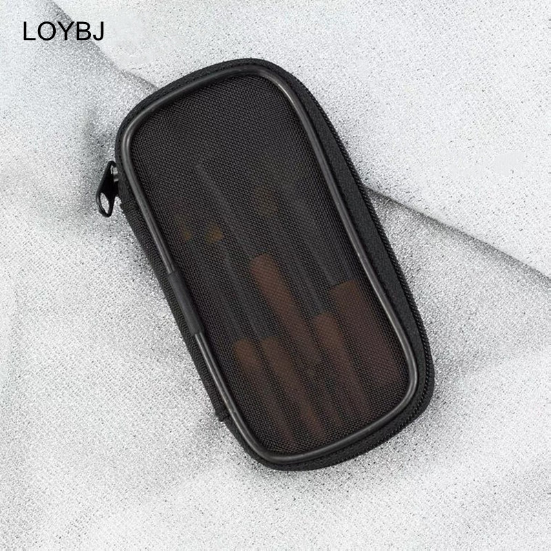 Set de pensule de machiaj portabile LOYBJ 9 buc. Mini pensule cosmetice, pudră, fard de obraz, fard pentru sprâncene, fard de pleoape, perie de amestecare