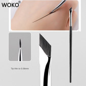 Upgrade Blade Eyeliner Brush Perie plată pentru sprâncene cu unghi fin ultra subțire Sub ochi Așezați perie de machiaj Perie cu detalii precise