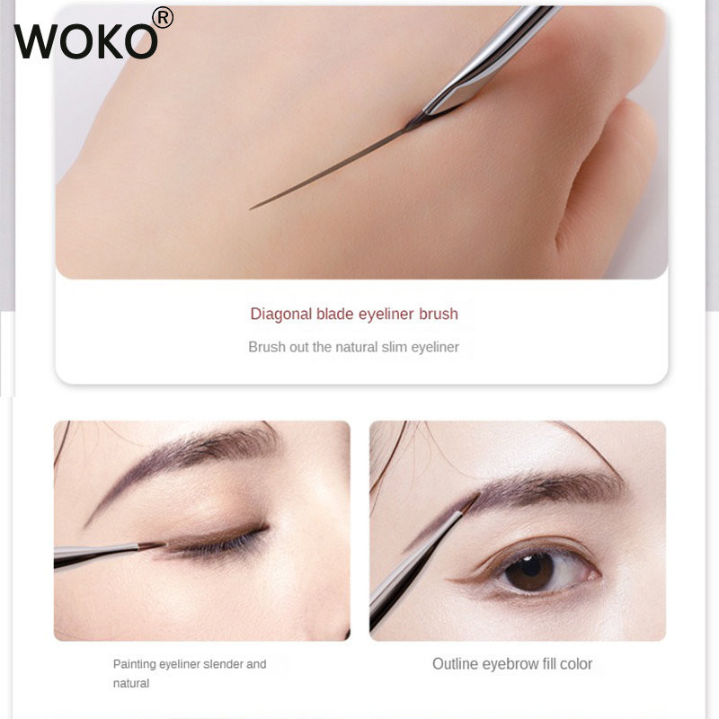 Upgrade Blade Eyeliner Brush Perie plată pentru sprâncene cu unghi fin ultra subțire Sub ochi Așezați perie de machiaj Perie cu detalii precise