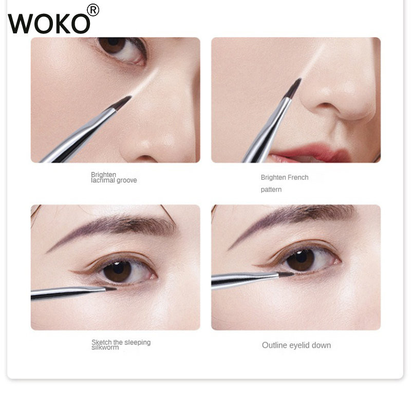 Upgrade Blade Eyeliner Brush Perie plată pentru sprâncene cu unghi fin ultra subțire Sub ochi Așezați perie de machiaj Perie cu detalii precise