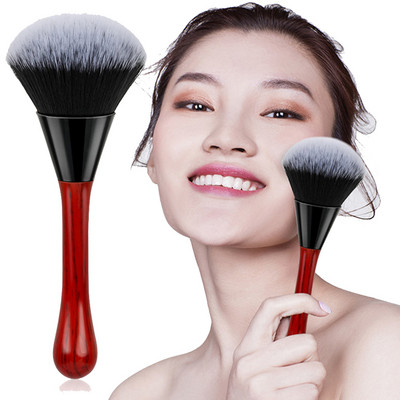 Dideli makiažo šepetėliai Kremas pagrindo pudrai šepetėliui Retro Wooden Soft Face Blush Brush Professional Cosmetics Make Up Tool