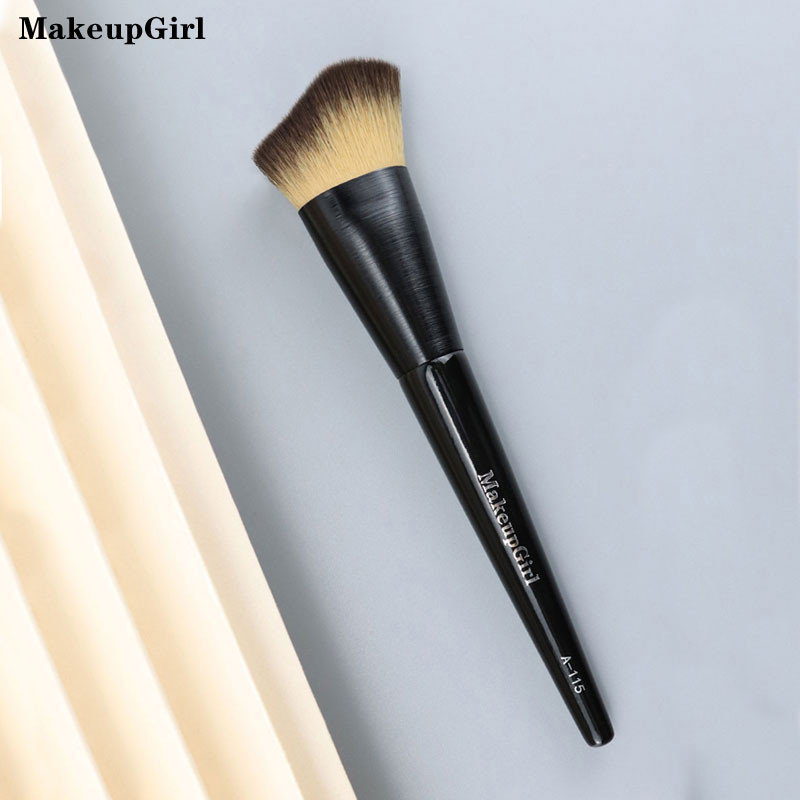 MakeupGirl Pensule negre de machiaj pentru față moale și pufoase Machiaj profesional din fibre sintetice de înaltă calitate Instrumente pentru perie pentru sculptarea părului