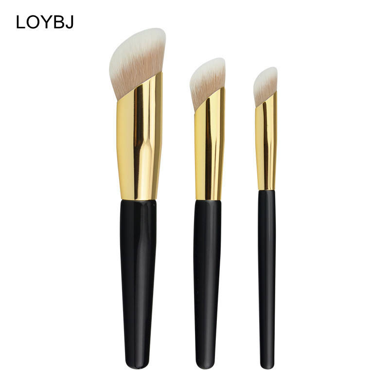 LOYBJ 1/2/3Pcs Четка за фон дьо тен Коректор Четки за грим Течен фон дьо тен BB крем Тъмни кръгове Tear Trough Кръгла четка за грим