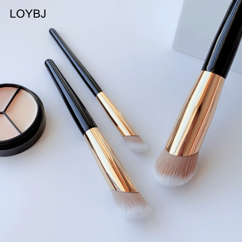 LOYBJ 1/2/3Pcs Четка за фон дьо тен Коректор Четки за грим Течен фон дьо тен BB крем Тъмни кръгове Tear Trough Кръгла четка за грим