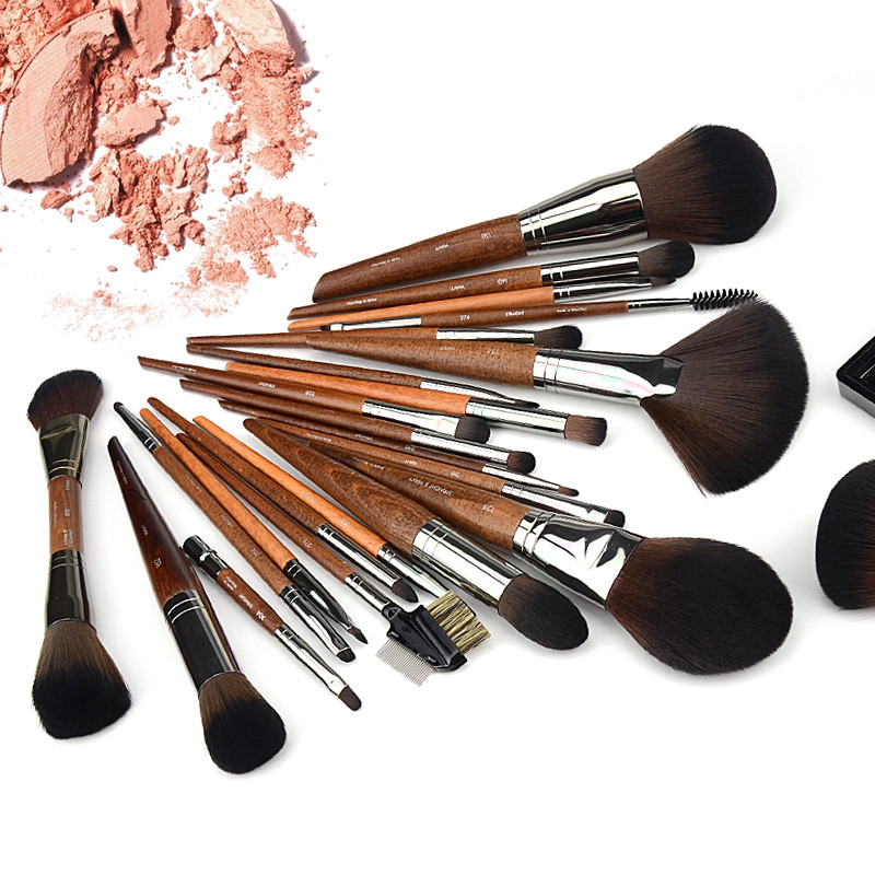 MUF Четки за грим 29 бр. Основа Пудра Руж Контур Бронзант Сенки за очи Гънки Четка за размазване на мигли Висококачествен инструмент за грим