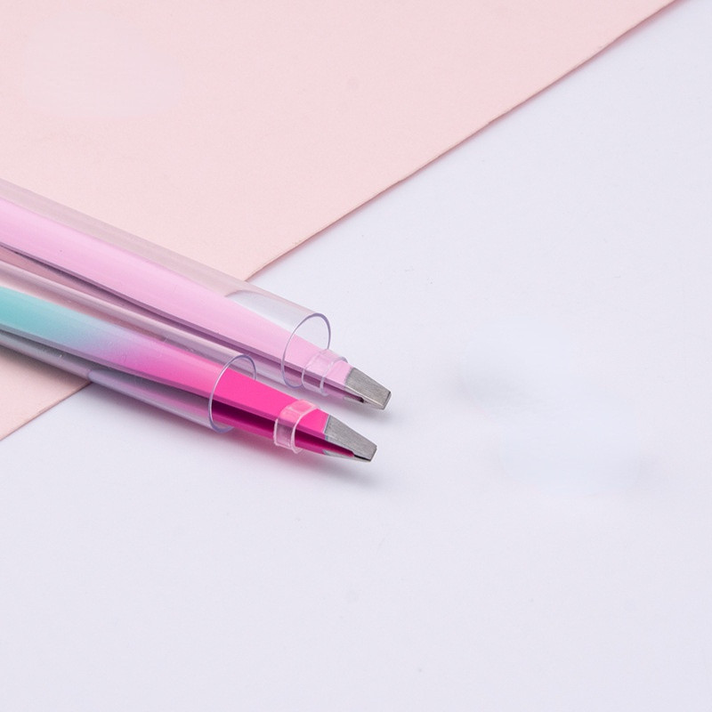 Pensetă pentru sprâncene cu etichetă privată Agrafe din aur roz pentru îndepărtarea părului feței Instrument de machiaj Beautfy