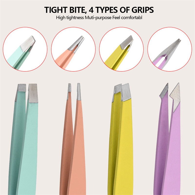 Pensete pentru îndepărtarea părului Set pensete pentru sprâncene Vârf plat/Vârf înclinat/Vârf punct/Vârf oblic Pensete pentru îndepărtarea părului pentru ochi