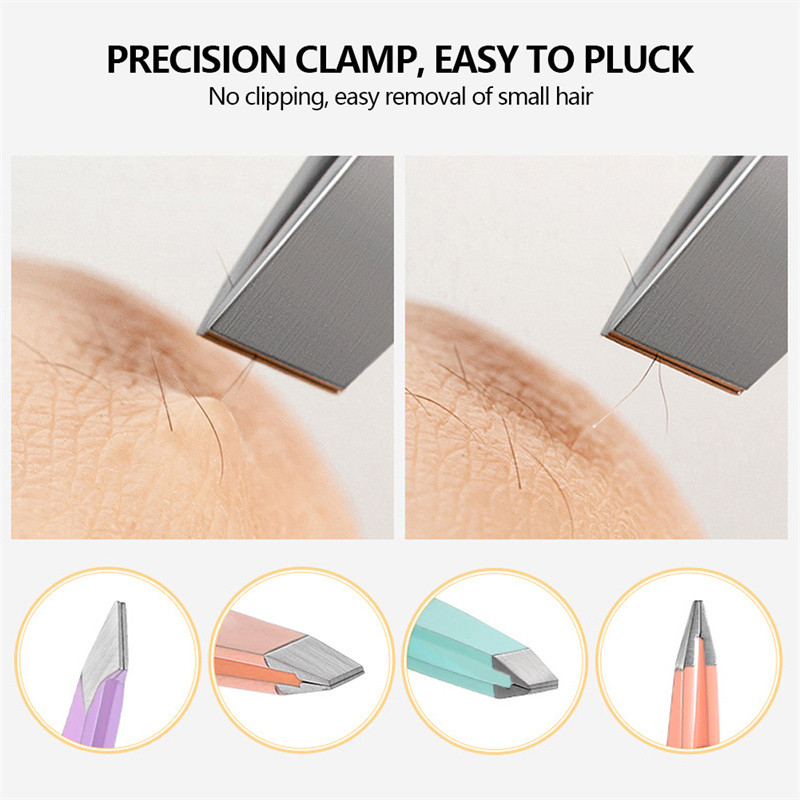 Pensete pentru îndepărtarea părului Set pensete pentru sprâncene Vârf plat/Vârf înclinat/Vârf punct/Vârf oblic Pensete pentru îndepărtarea părului pentru ochi