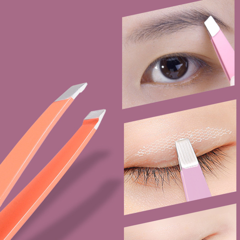 Pensetă pentru sprâncene Păr colorat Frumusețea părului fin Extractor Instrumente de machiaj din oțel inoxidabil Agrafe pentru sprâncene înclinate Instrumente de îndepărtare