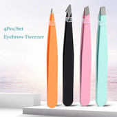 4Pcs/Set Pinceta za obrve Precizno oblikovanje kose Stezaljka za nadogradnju trepavica od nehrđajućeg čelika Makeup Beauty Alat za obrve za žene