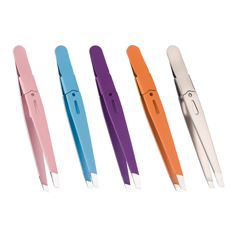 Pensetă pentru sprâncene de înaltă calitate. Păr colorat Frumusețea părului fin Extractor din oțel inoxidabil Agrafe pentru sprâncene înclinate Instrumente pentru îndepărtarea machiajului